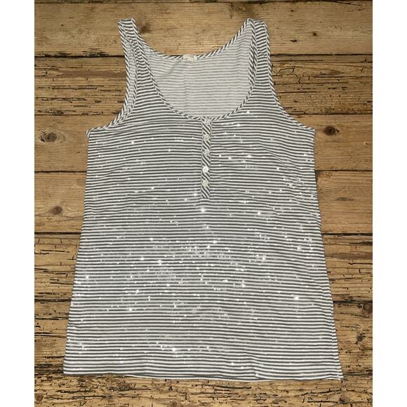 J.Crew Womens Size XS Striped Sequin Embellished Tank Top NWOT - Picture 1 of 7